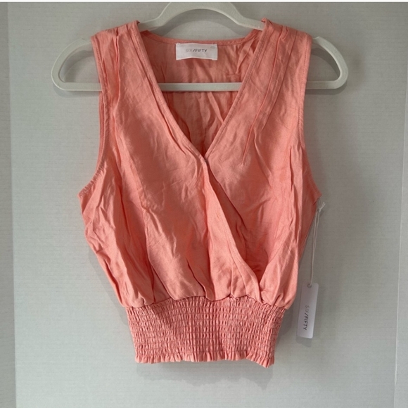 Six/Fifty Summer Tank V-Neck sleeveless blouse - Picture 1 of 2